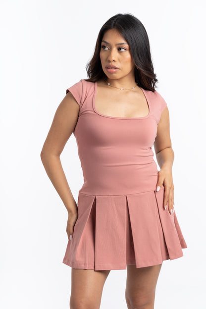 vestito corto rosa donna made in Italy 